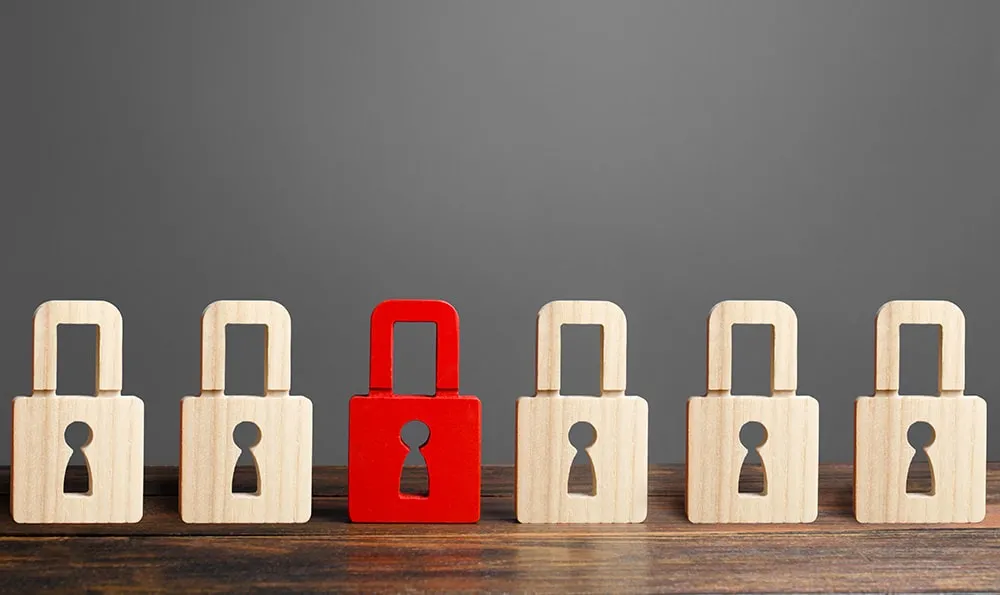 Padlocks around digital accounts